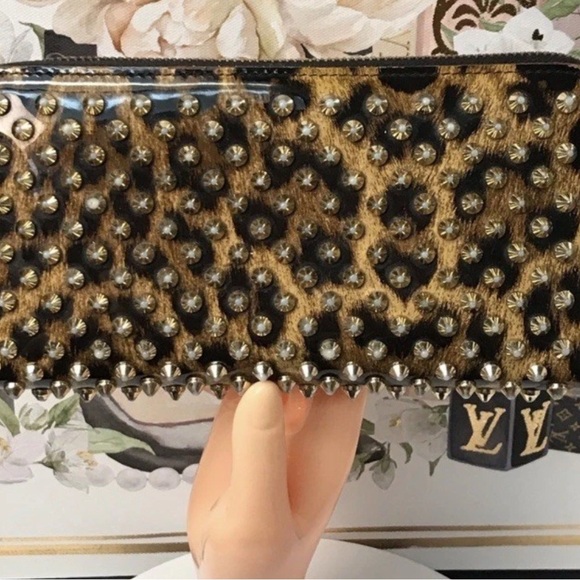Christian Louboutin Brown Studded Wallet - Picture 6 of 11